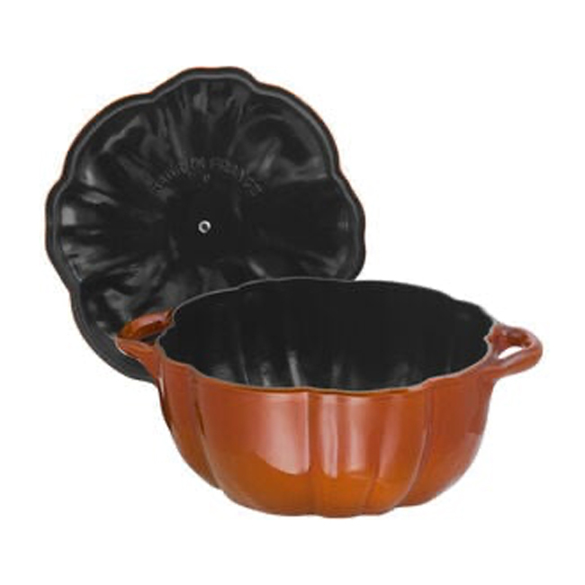 Staub Cast Iron 3.5 Qt Pumpkin Cocotte - open