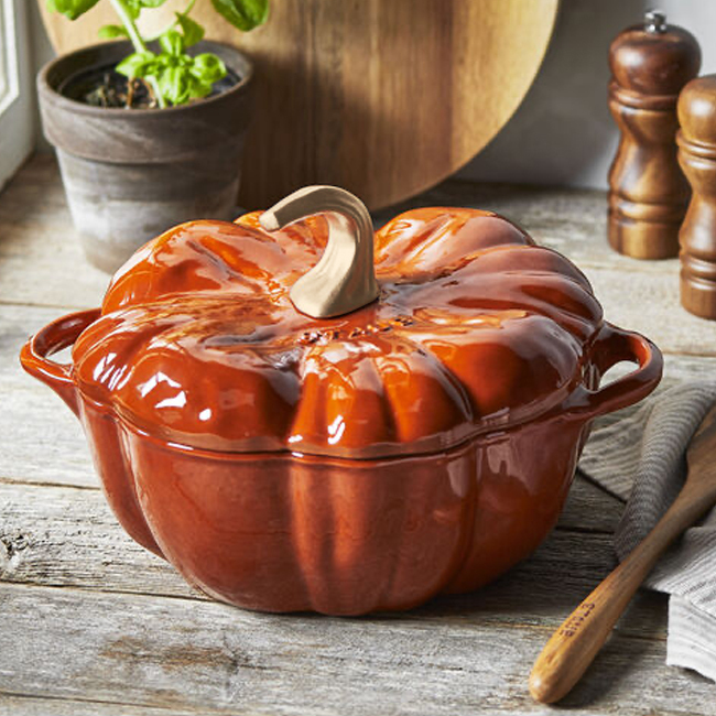 Staub Cast Iron 3.5 Qt Pumpkin Cocotte - lifestyle