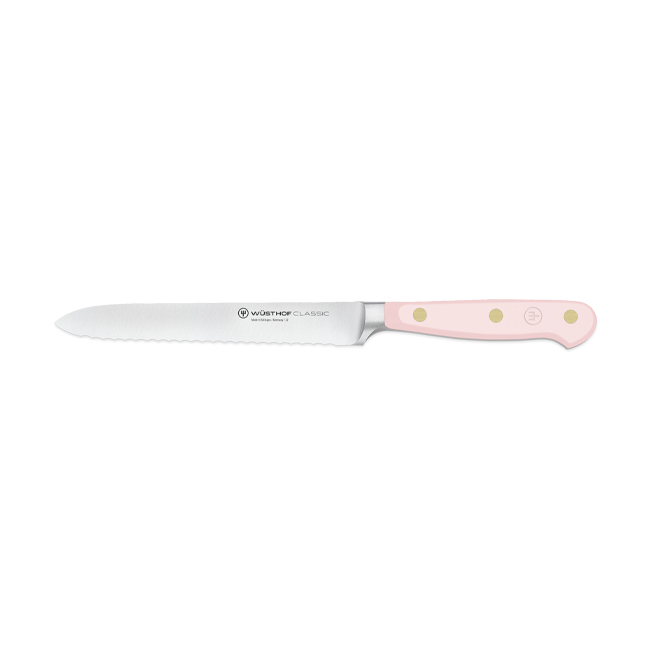 Wüsthof Classic 5” Serrated Utility Knife | Pink Himalayan Salt