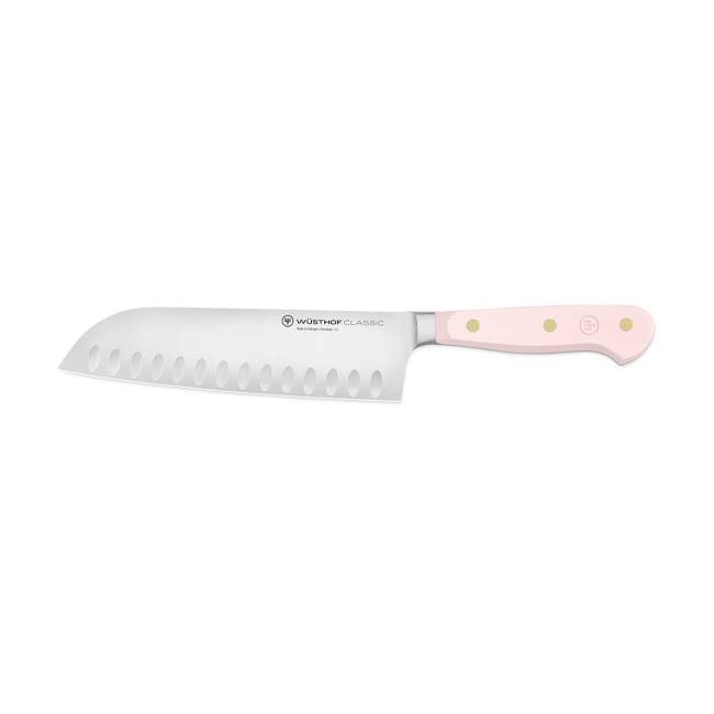 Wüsthof Classic 7” Hollow Edge Santoku Knife | Pink Himalayan Salt