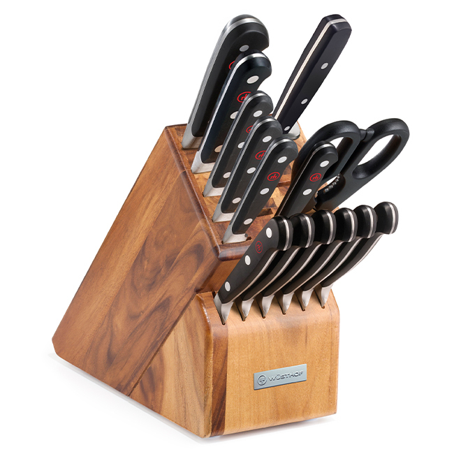 Wüsthof Classic 15-Piece Knife Block Set, Acacia