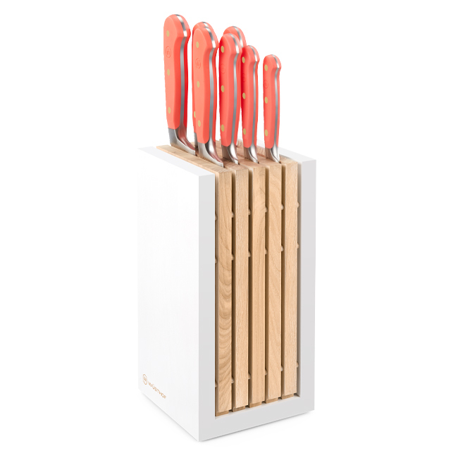 Wüsthof Classic 8-Piece Designer Knife Block Set | Coral Peach