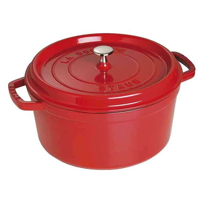 Staub Cast Iron 7 Qt. Round Cocotte - Cherry Red