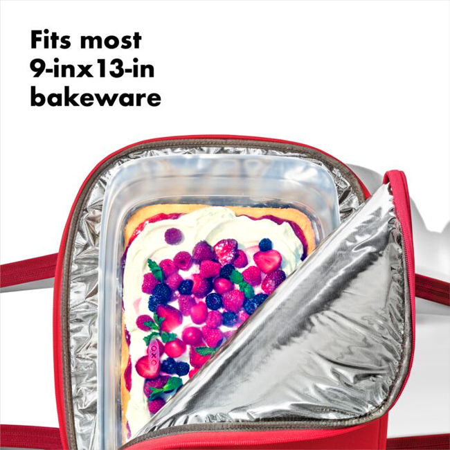 OXO Good Grips Insulated Bakeware Carrier | Jam Red - interior