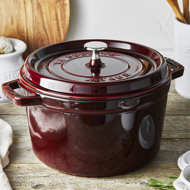 Staub Cast Iron Round 5 Qt., Tall Cocotte | Grenadine