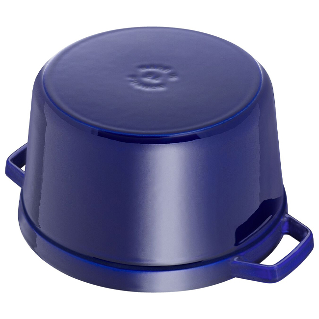 Staub Cast Iron Round 5 Qt., Tall Cocotte | Dark Blue - Bottom