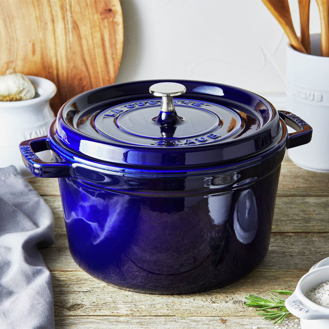 Staub Cast Iron Round 5 Qt., Tall Cocotte | Dark Blue