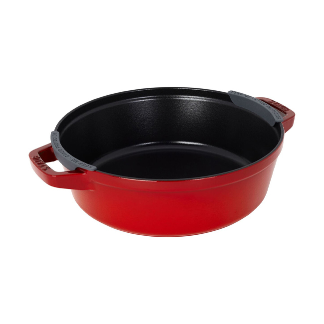 Staub 4-Pc Cast Iron Stackable Set | Cherry -  3.5-quart Braiser