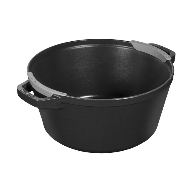 Staub 4-Pc Cast Iron Stackable Set | Black -  5.25-quart Round Cocotte