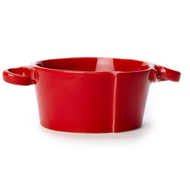 Vietri Lastra Small Handled Bowl - Red