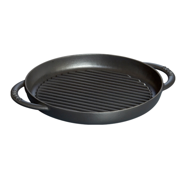 Staub Cast Iron 10 Inch Round Pure Grill | Matte Black