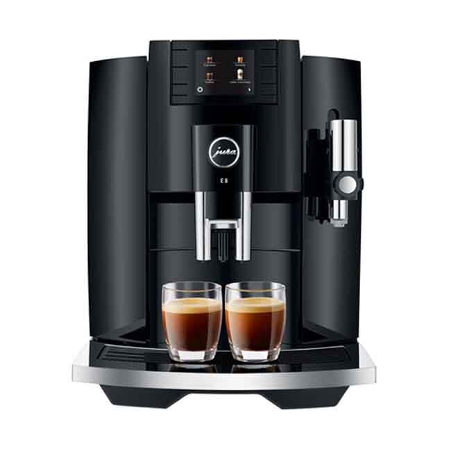 Jura E8 Automatic Coffee Center - Piano Black - Front