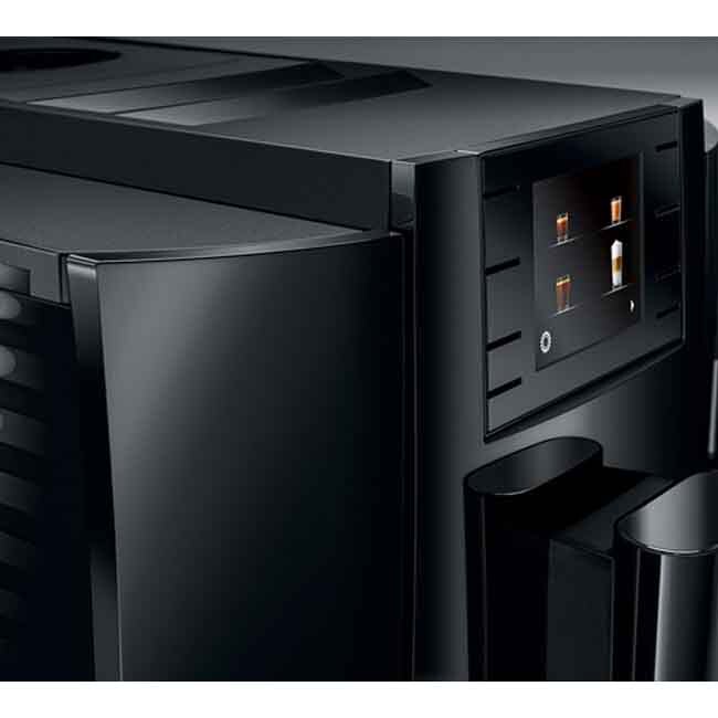 Jura E8 Automatic Coffee Center - Piano Black - Control Panel Left