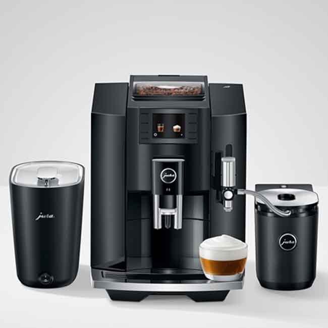 Jura E8 Automatic Coffee Center - Piano Black - with Accessories