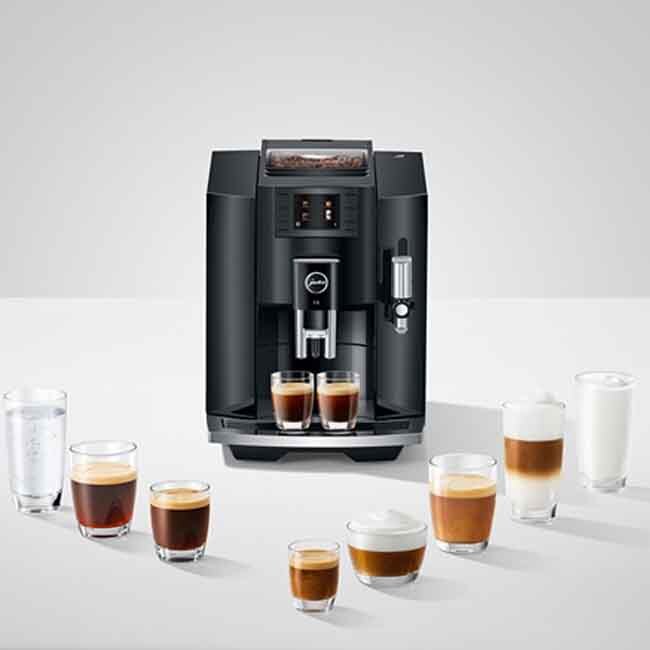 Jura E8 Automatic Coffee Center - Piano Black - Coffee Varieties