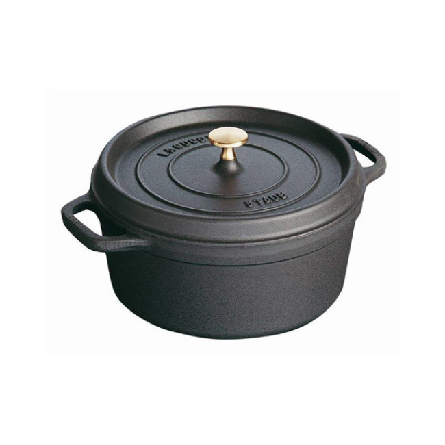 Staub Cast Iron Round 4 Qt Cocotte - Matte Black