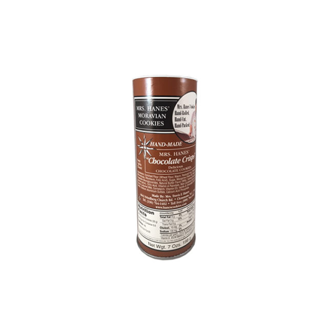 Mrs. Hanes Chocolate Crisps Moravian Cookie Tube