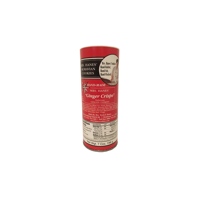 Mrs. Hanes Ginger Crisps Moravian Cookie Tube