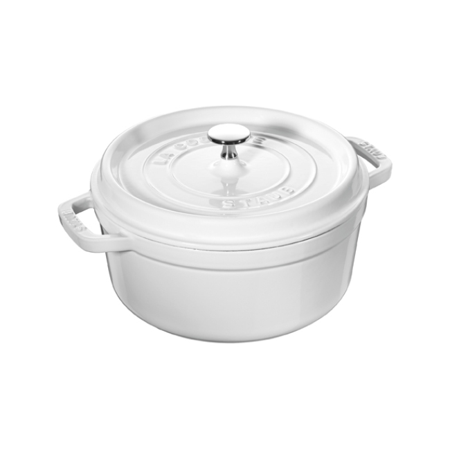 Staub Cast Iron Round 4 Qt Cocotte - White