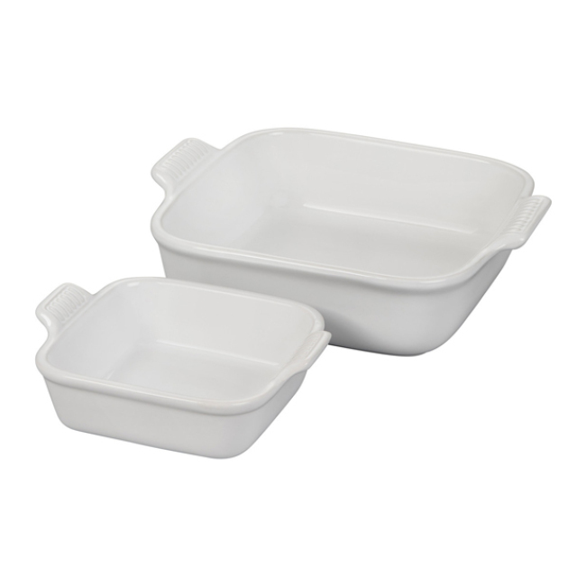 Le Creuset Square Baking Dishes | Set of 2 | White