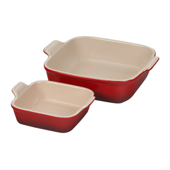 Le Creuset Square Baking Dishes | Set of 2 | Cerise Red