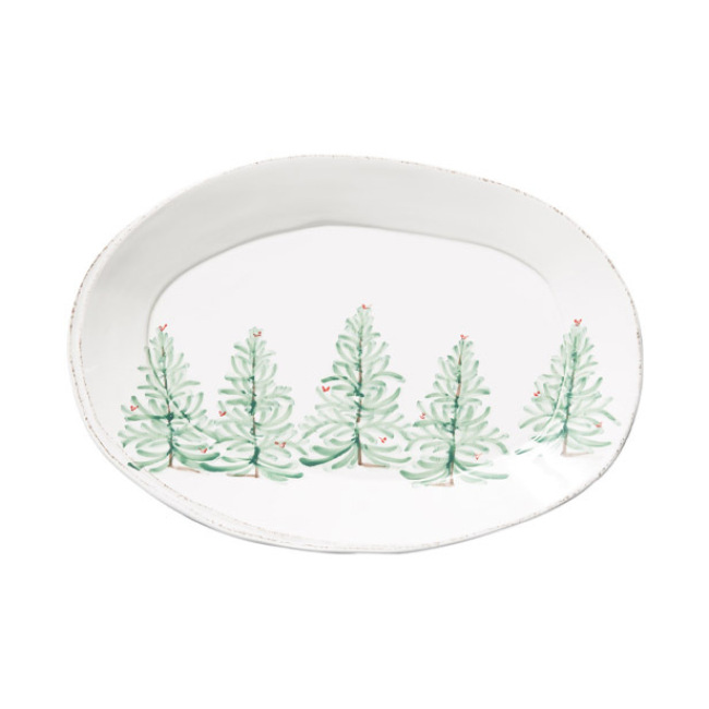 Vietri Lastra Holiday Large Oval Platter