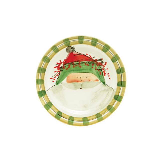 Vietri Old St. Nick Dinner Plate - Green Hat