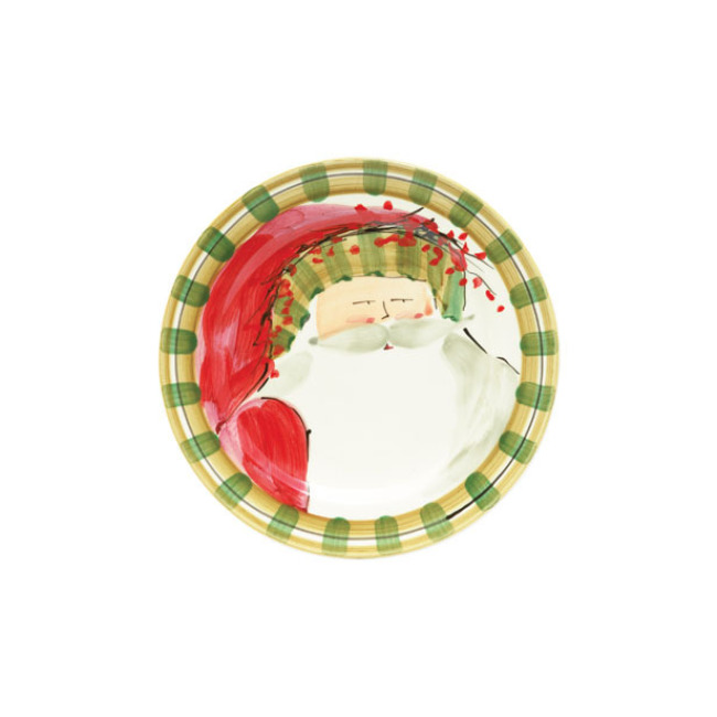 Vietri Old St. Nick Dinner Plate - Striped Hat