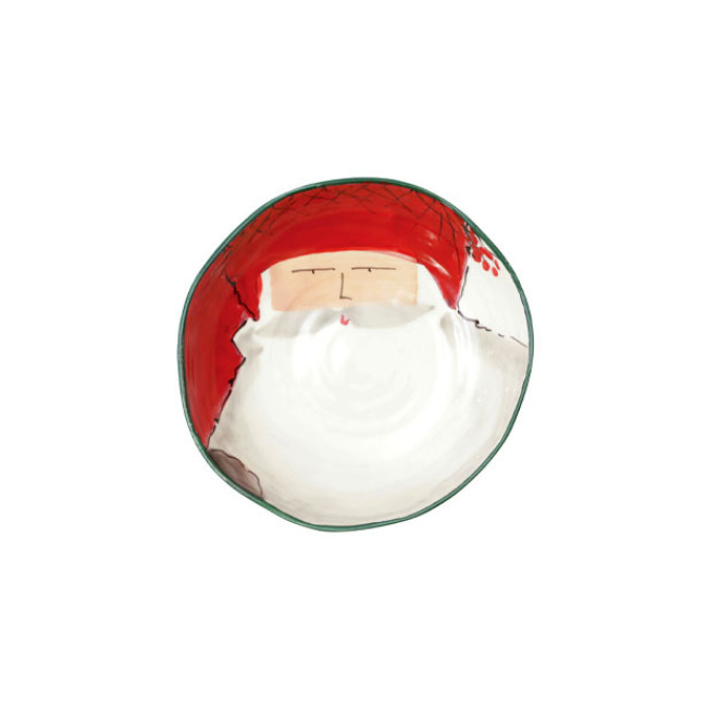 Vietri Old St. Nick Pasta Bowl - Red Hat