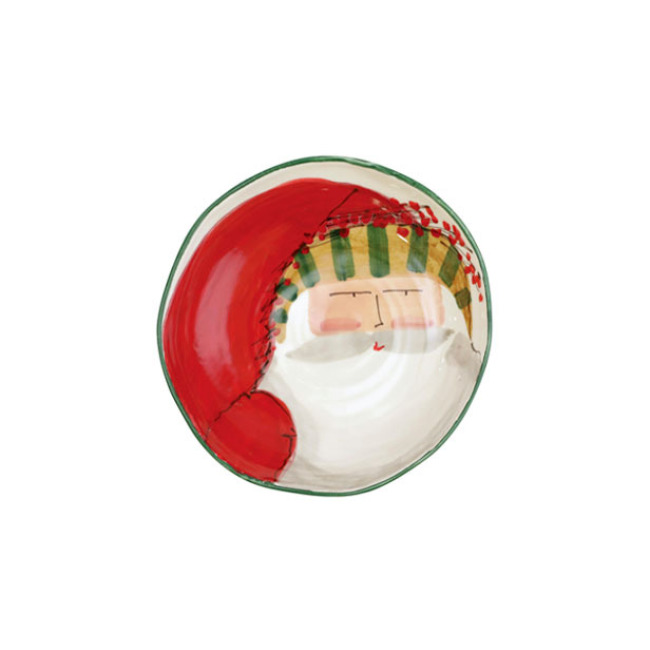 Vietri Old St. Nick Pasta Bowl - Striped Hat