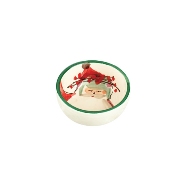 Vietri Old St. Nick Condiment Bowl - Green Hat