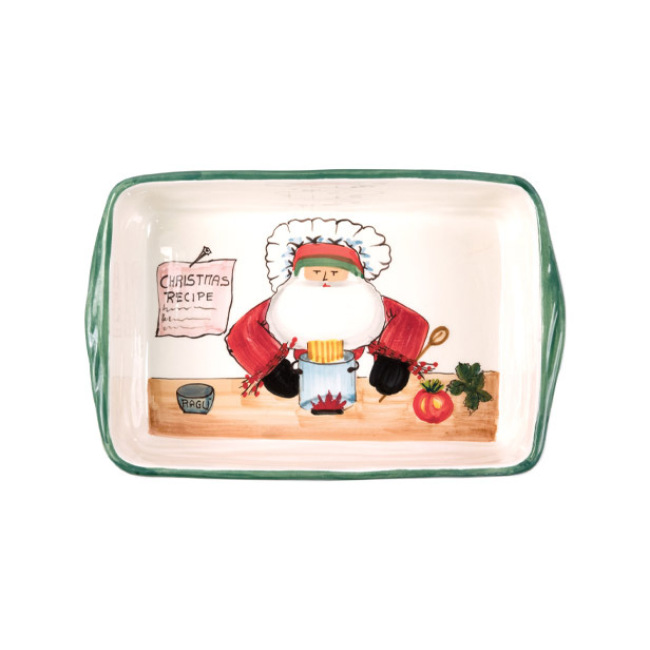 Vietri Old St. Nick Rectangular Baker w/Chef