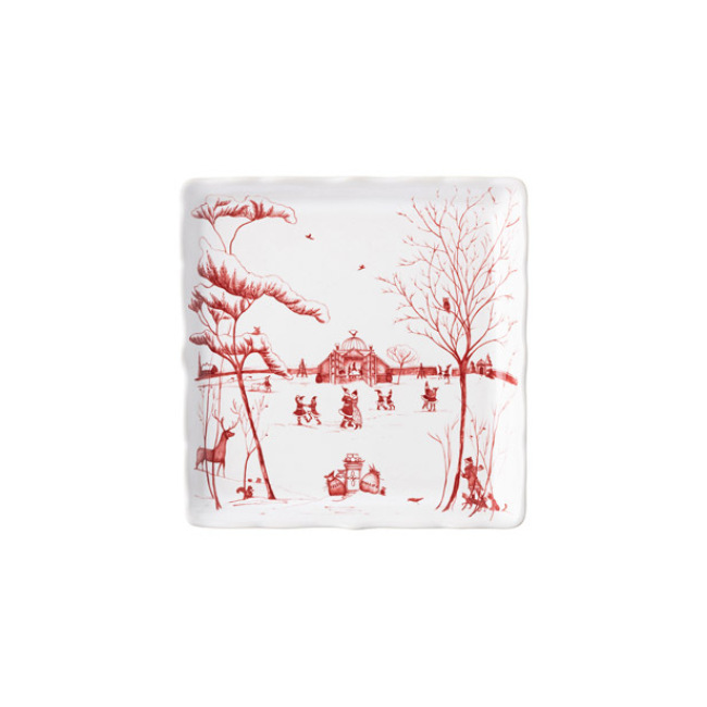 Juliska Country Estate Winter Frolic ‘Mr. & Mrs. Claus’ Ruby Sweets Tray