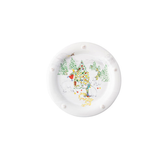 Juliska Berry & Thread North Pole Cocktail Plates Assorted Set of 4 2