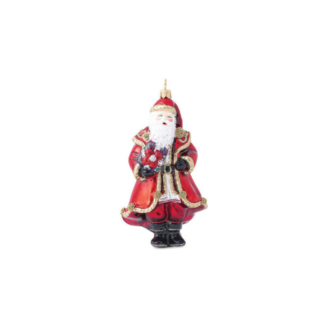 Juliska Berry & Thread Red Santa Glass Ornament