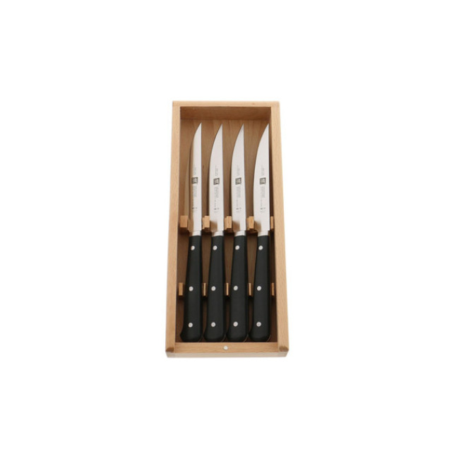 Zwilling J A Henckels Porterhouse 4 Pc, Steak Knife Set with Beechwood Box 2