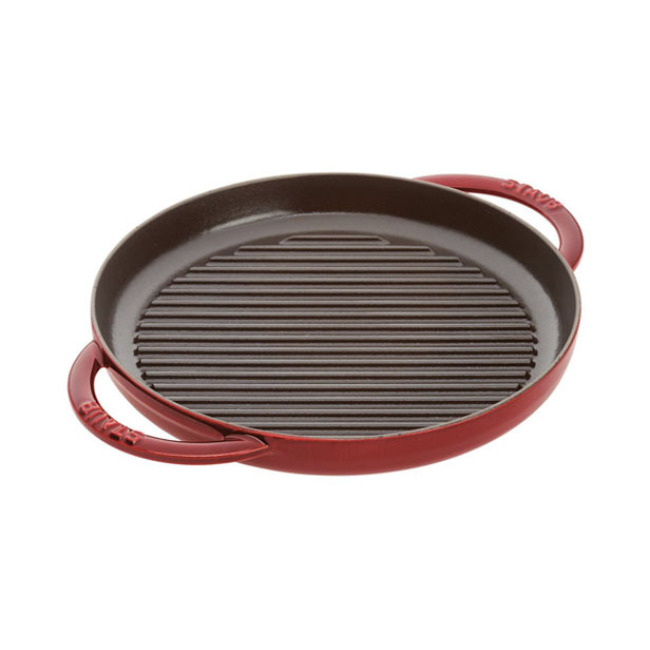 Staub Cast Iron 10 Inch Round Pure Grill | Grenadine