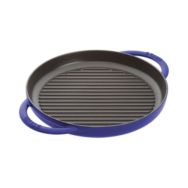 Staub Cast Iron 10 Inch Round Pure Grill | Dark Blue