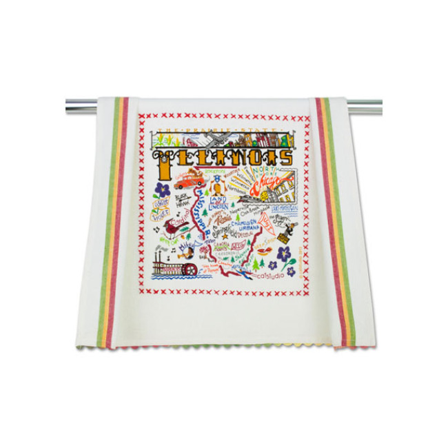 Catstudio State of Illinois Dish Towel