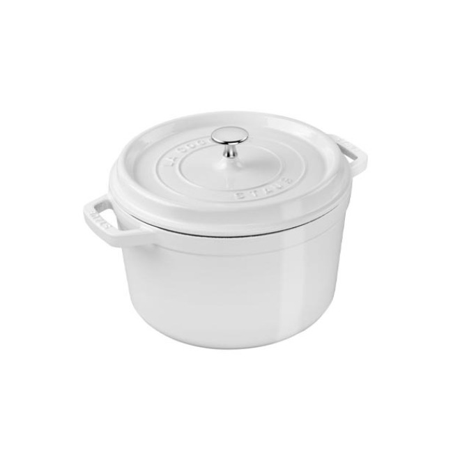 Staub Cast Iron Round 5 Qt., Tall Cocotte - White