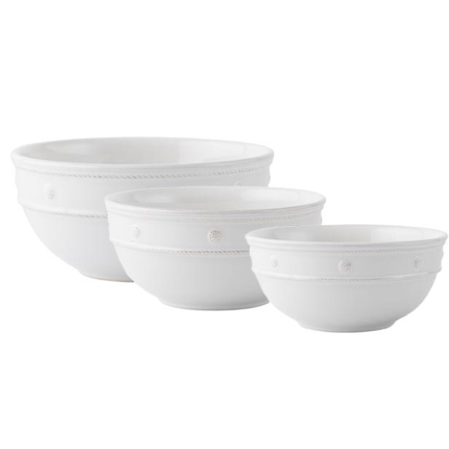 Juliska Berry & Thread Whitewash 3-Piece Mixing Bowl Set 1