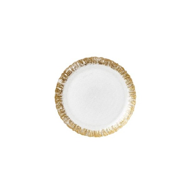 Vietri Rufolo Glass Gold Salad Plate