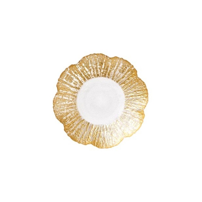 Vietri Rufolo Glass Gold Small Shallow Bowl