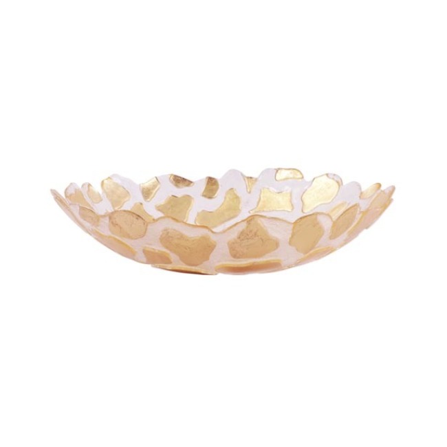 Vietri Rufolo Glass Gold Giraffe Medium Shallow Bowl