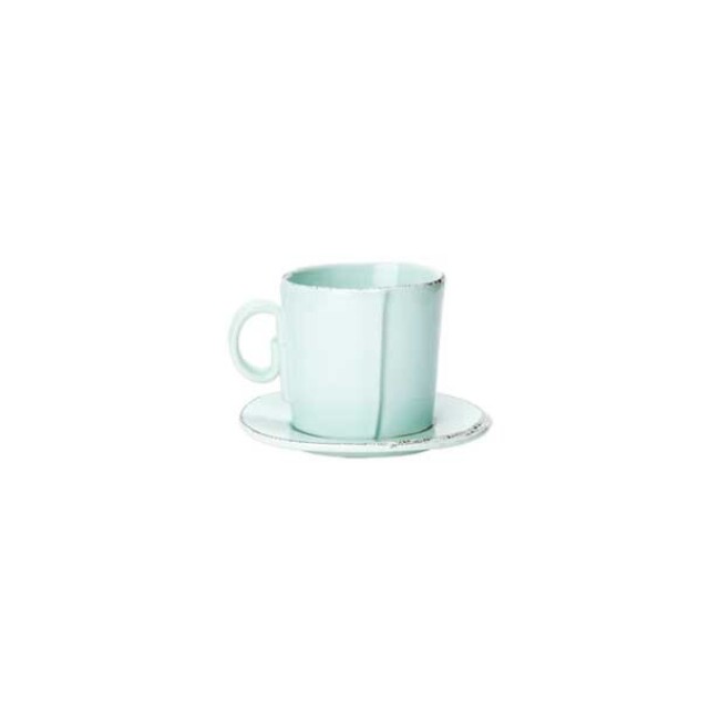 Vietri Lastra Espresso Cup & Saucer - Aqua