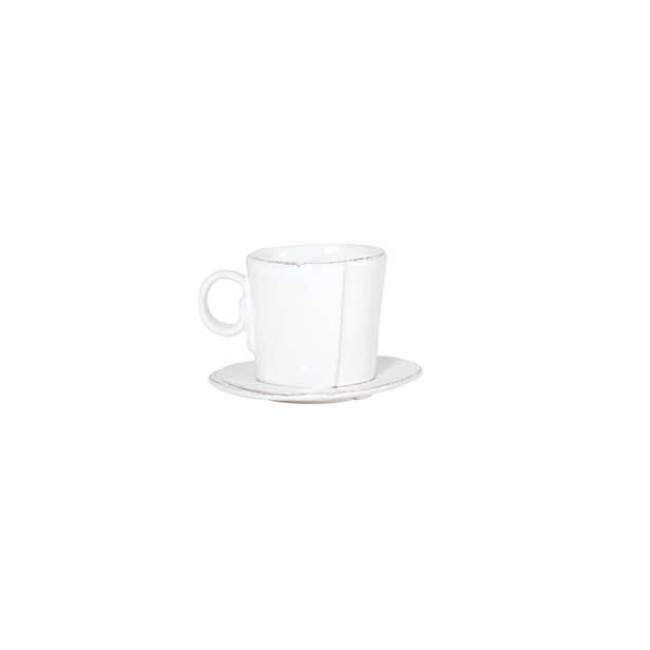 Vietri Lastra Espresso Cup & Saucer - White