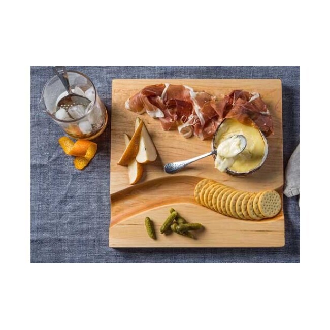 J K Adams Maple Square Cheese Board w/ Cracker Groove 2