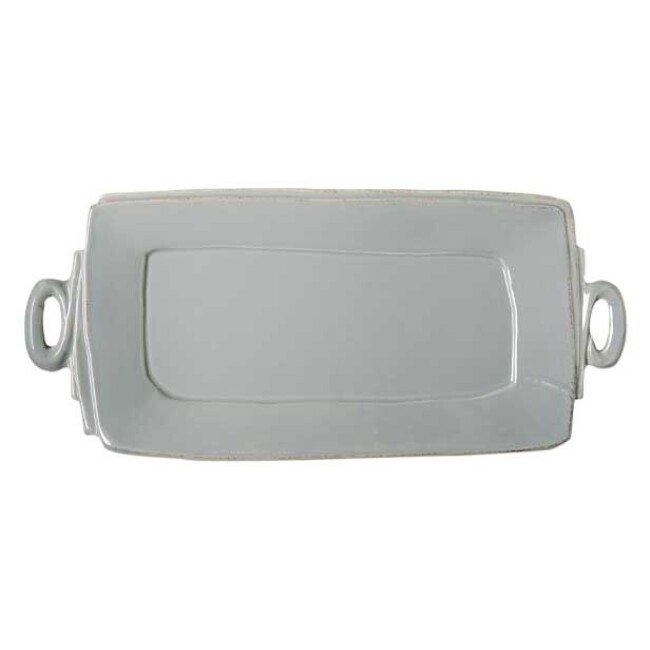 Vietri Lastra Handled Rectangular Platter - Gray