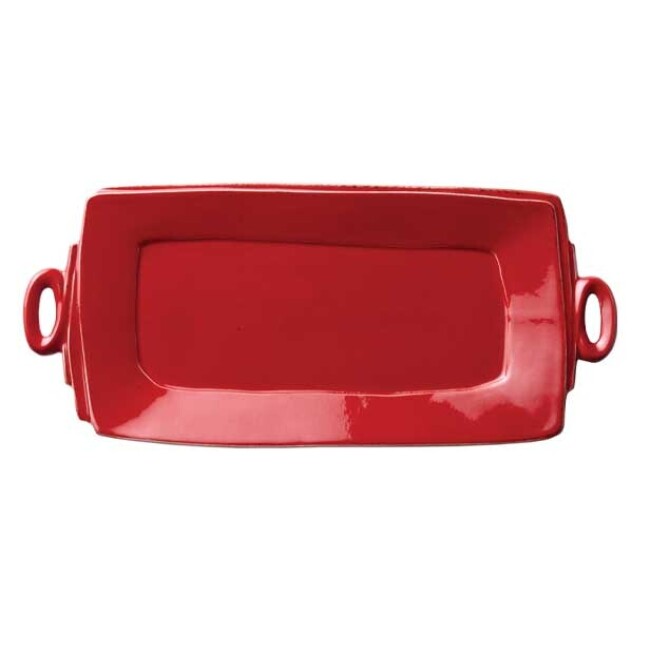 Vietri Lastra Handled Rectangular Platter - Red