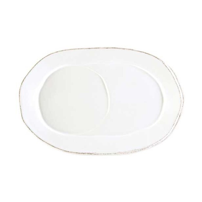 Vietri Lastra Oval Tray - White